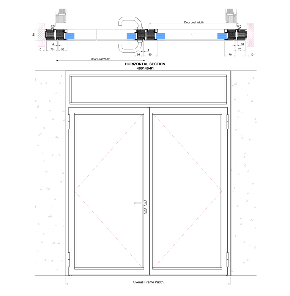Fortiglaze EI90 Double Door Over Panel