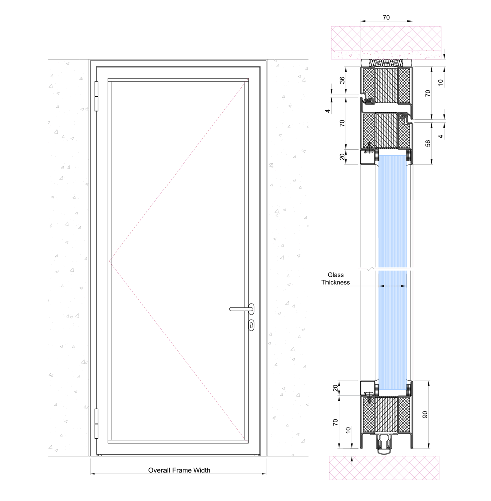 Fortiglaze EI90 Single Door